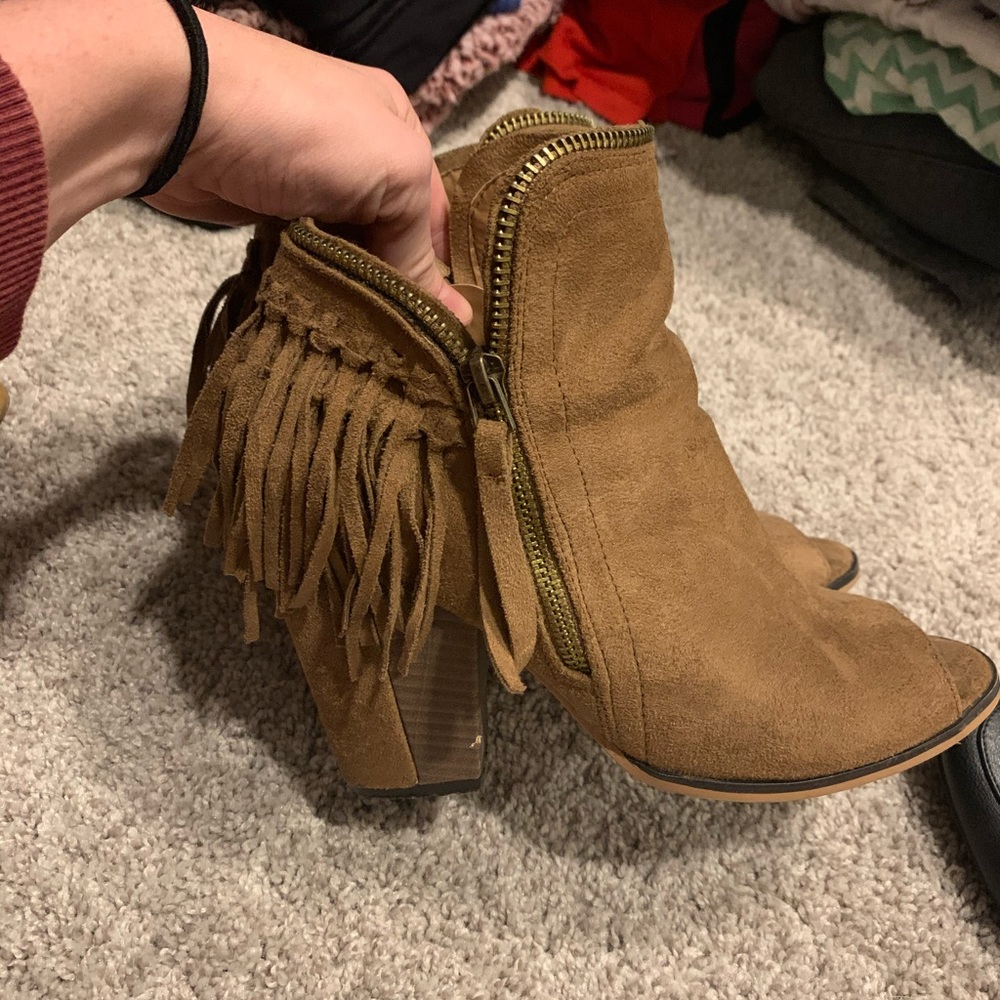 Tan booties